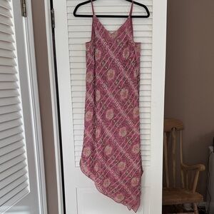 Anthropologie Floreat Pink Beaded Slip Dress - Size 0 Boho Evening Midi
